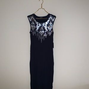 Navy sequin dress